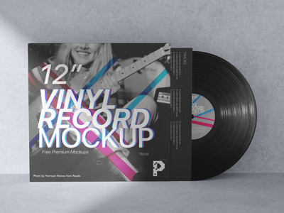 Free Vinyl Record Disc Mockup