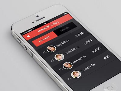 Leaderboard design app fantasy football fantasy matchup flat friends ios leaderboards social start or sit ui