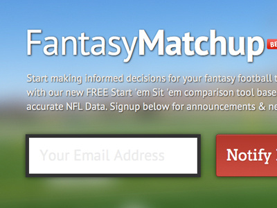 The Fantasy Matchup animations arvo coming soon css3 fantasy football