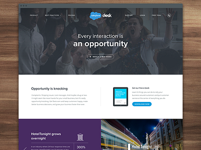 Every interaction is an opportunity desk ebook landing page