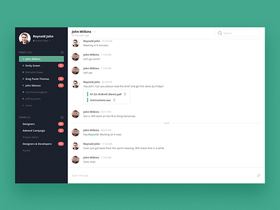 Chat app chat dashboard messenger ui