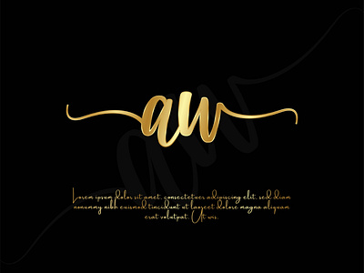 AW initial ultra modern luxury signature logo design