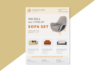 Furniture flyer design template furniture brochor furniture flyer graphic design media modern clean flayer product flyer social media sofa sell typography