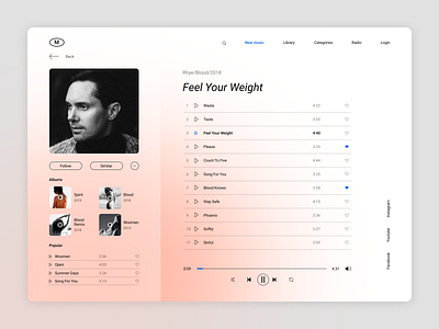 Daily UI #9 - Music player