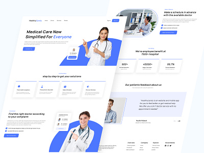 HealthyCarely Landing Page Application branding design doctor healthy homepage landing page landingpage medical typography uidesign uxdesign