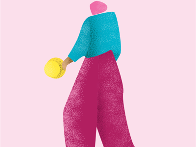Women’s Back grainy illustration women pink