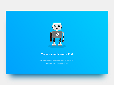 Vervoe's Maintenance Page clean maintenance responsive sketch tlc ui vervoe