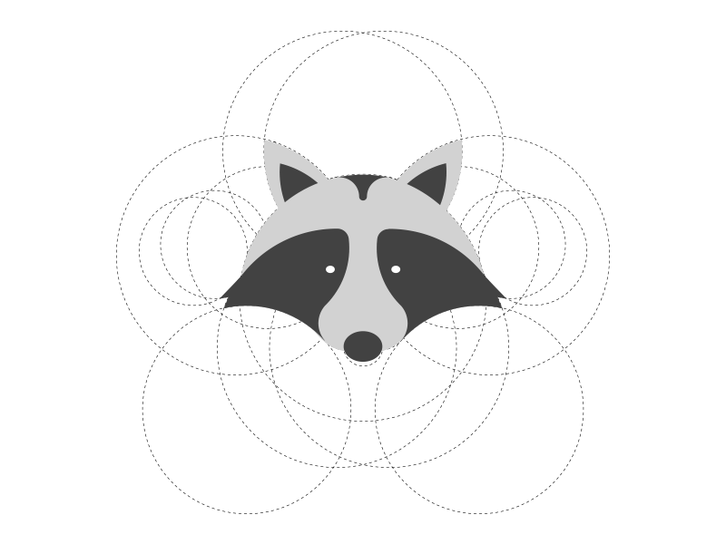 Raccoon animal circular grid illustration illustrator raccoon vector
