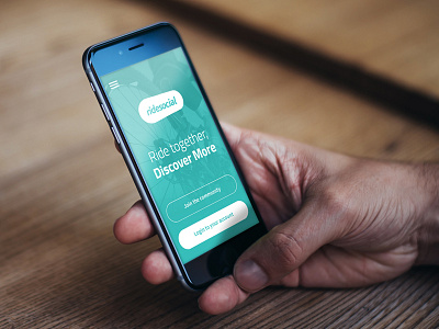 Ride Social mobile landing page clean concept cycling desktop flat mobile modular responsive