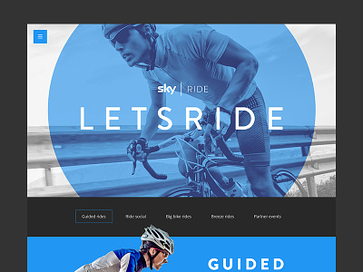 Skyride landing page concept clean concept cycling desktop flat hero image modular