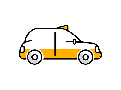Taxi icon exploration cab cabbie icon illustration illustrator line taxi vector yellow