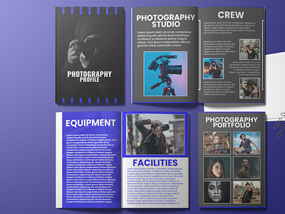 Photography company business profile design. annual report branding business brochure catalog company profile flyer graphic design photography flyer