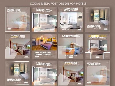 Resort or hotels banner design for social media post