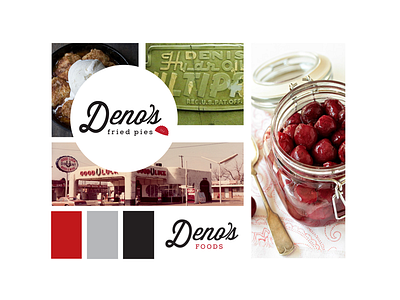 Deno's Foods Brand Identity brand brand identity branding design logo moodboard script lettering typography vintage