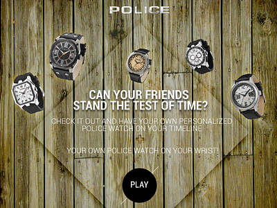 Police Facebook App Design app design texture watch webdesign wooden