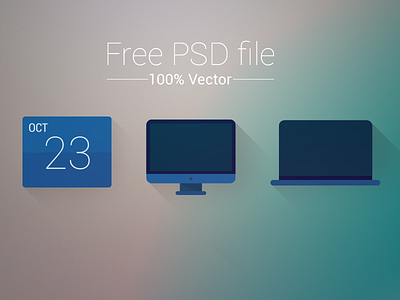 Free Flat PSD Icons devices download flat free freebie kit longshadow photoshop psd shadow ui ux