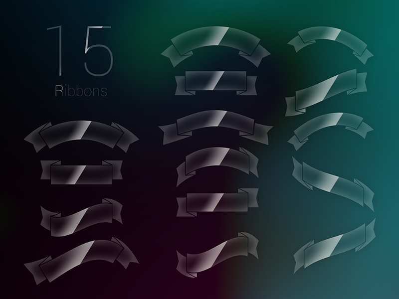 15 Glossy Ribbons PSD ui ribbons glossy shadow photoshop download free psd ribbon freebie