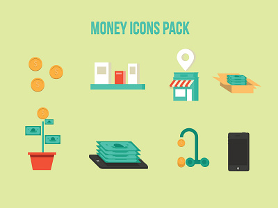 Money Icons Pack bank coins flat icons money phone simple smartphone style