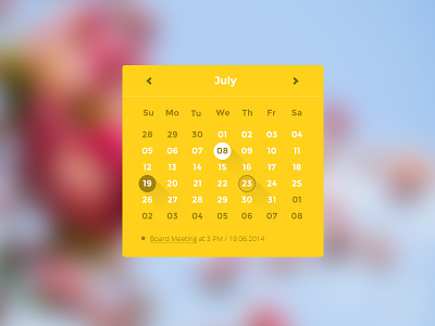 Calendar Ui Component calendar clean flat flat icon freebie ui ui design ui kit