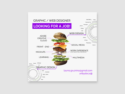 Looking for job AD artwork design design art graphicdesign illustration illustration art social media typography vector web