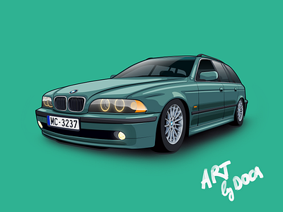 BMW E39 artwork design graphicdesign icon illustraion illustration illustration art minimal vector web