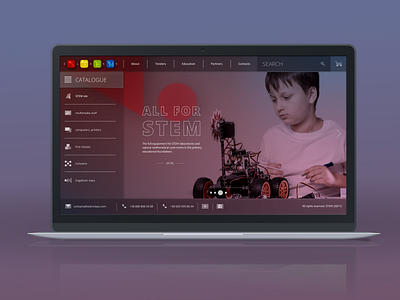Educational equipment online store main page design design education figma online store stem ui web