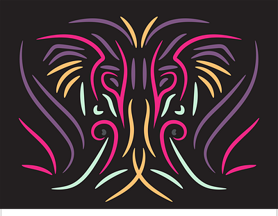 The Elenix (Elephant Phoenix) Abstract Illustration abstract adobe illustrator artwork branding design illustration line logo personal vector vectorart