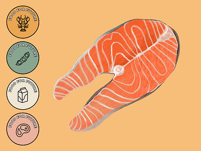FOOD FOR FUTURE - seafood 🦞 food food for future icon icon design illustration art illustrations kitchen stories salmon seafood