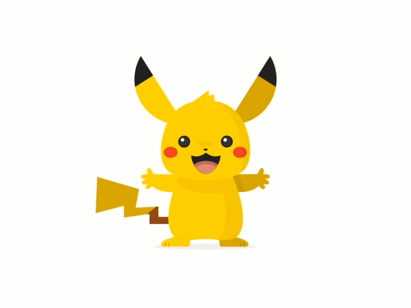 Pikachu animation cute funny illustrator pikachu pokemon waving yellow