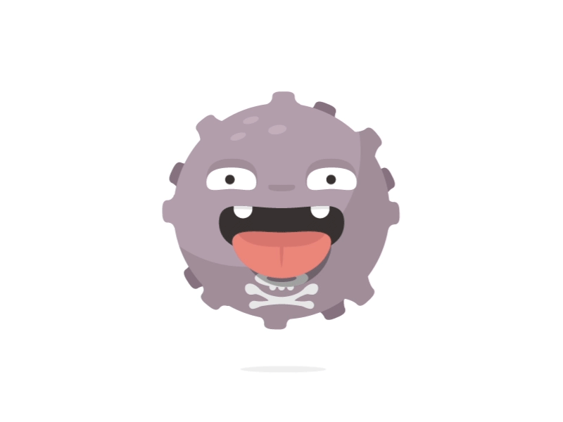 Koffing animation funny illustration koffing pokemon purple smoke tongue weird