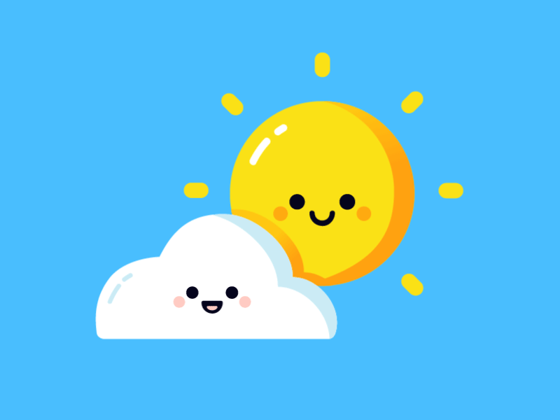 Summer animation character cloud cute fun illustrator motion summer sun weather