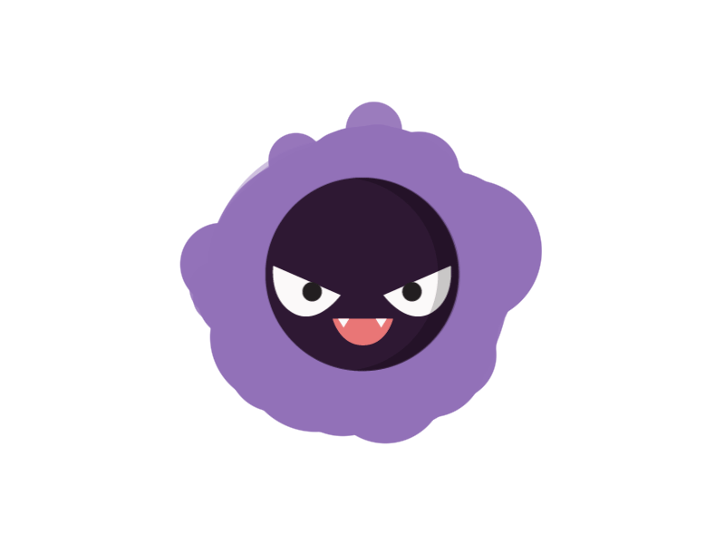 Gastly character cute dark firstgen funny gastly ghost pokemon pokemongo purple