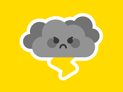 Very angry cloud angry emoji icon sticker thunder vector weather