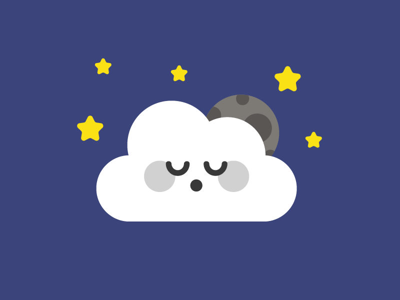 Sleeping all Day ae animation character cloud day fun moon night sleeping star sun vector