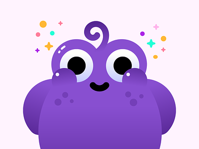 Purple Monster cute funny gradient illustrator monster purple vector weird
