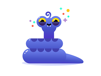 Snake curl cute funny gradient illustrator reptile snake sneaky vector