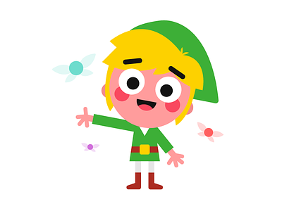 Link and some of his elves character colorful game happy illustrator japan link nintendo vector zelda