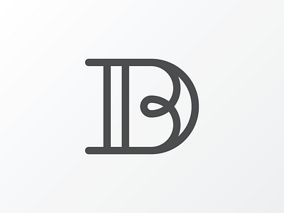 DB b d letters monogram thick lines