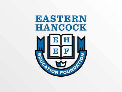 Eastern Hancock Education Foundation banner book crown logo ribbon royals
