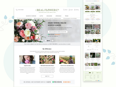 The Real Flower Company - Homepage Desktop UI