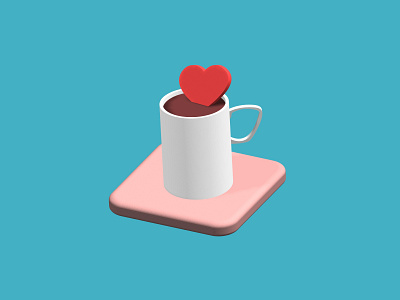 Coffee Love - 3D Exploration 3d 3d cup 3ddesign coffee concept illustration practice render spline vector