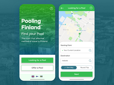 Car Pool App Concept - Pooling Finland