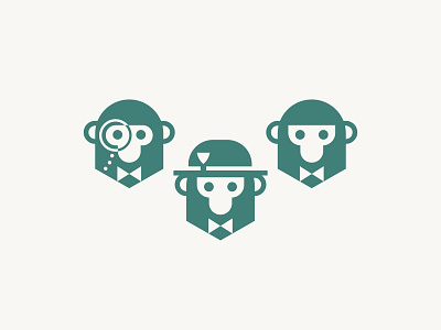 Monkey Business : Dos bowler hat bowtie business corporate hat monkey monocle restaurant restaurant branding restaurant logo three