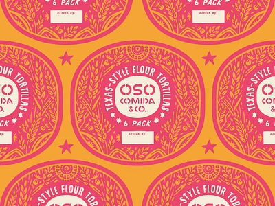 Flour Tortillas Packaging Labels burritos flour food truck grain mexican mexican cuisine mexico otomi pink restaurant branding tacos texas texmex tortillas wheat