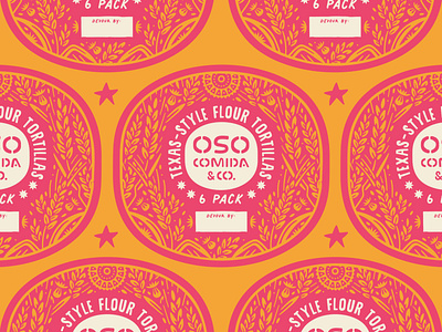 Flour Tortillas Packaging Labels burritos flour food truck grain mexican mexican cuisine mexico otomi pink restaurant branding tacos texas texmex tortillas wheat