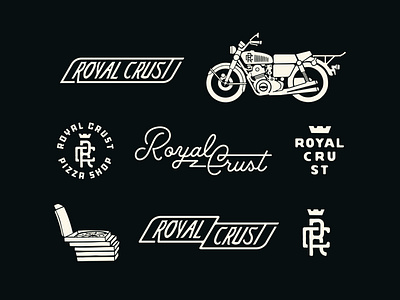 RC - Brand Package : Uno banner bike biker crown monogram motorcycle pizza pizza box pizzeria restaurant restaurant branding script