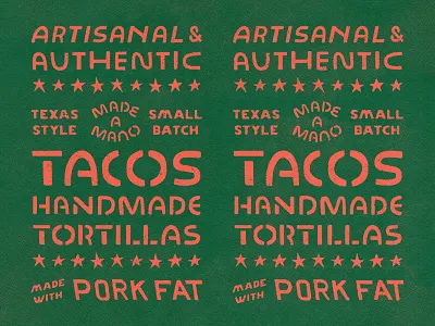 Oso Typographic Elements banner custom lettering hand lettering lettering mexican mexico poster restaurant restaurant branding stars tacos tex mex texas tortillas typography