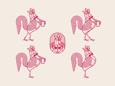 Birdcall: The Classy Rooster birdcall bowtie branding butler character character design chicken colorado colorado springs hen hospitality monocle restaurant restaurant branding rooster server waiter waitress