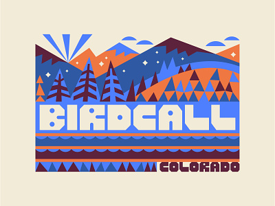 Birdcall Merch: Uno birdcall brand branding colorado hike hills landscape merchandise mountains outdoors pattern pattern design pine quilt river snow snowflake trail trees