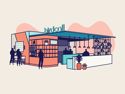 Birdcall x Whole Foods Market | 2 achitectural architecture birdcall branding building fast food flat design fried chicken groceries healthy healthy food kiosk kitchen market pickup restaurant restaurant branding self service takeout whole foods